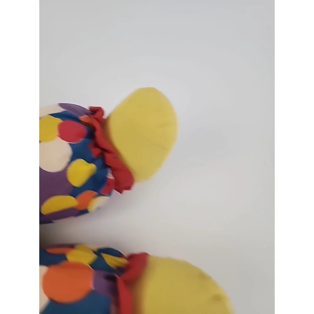 VtgTb Trading Clown 22 Inch Plush Doll Rattle Yarn Hair Eyelet Lace Multicolored